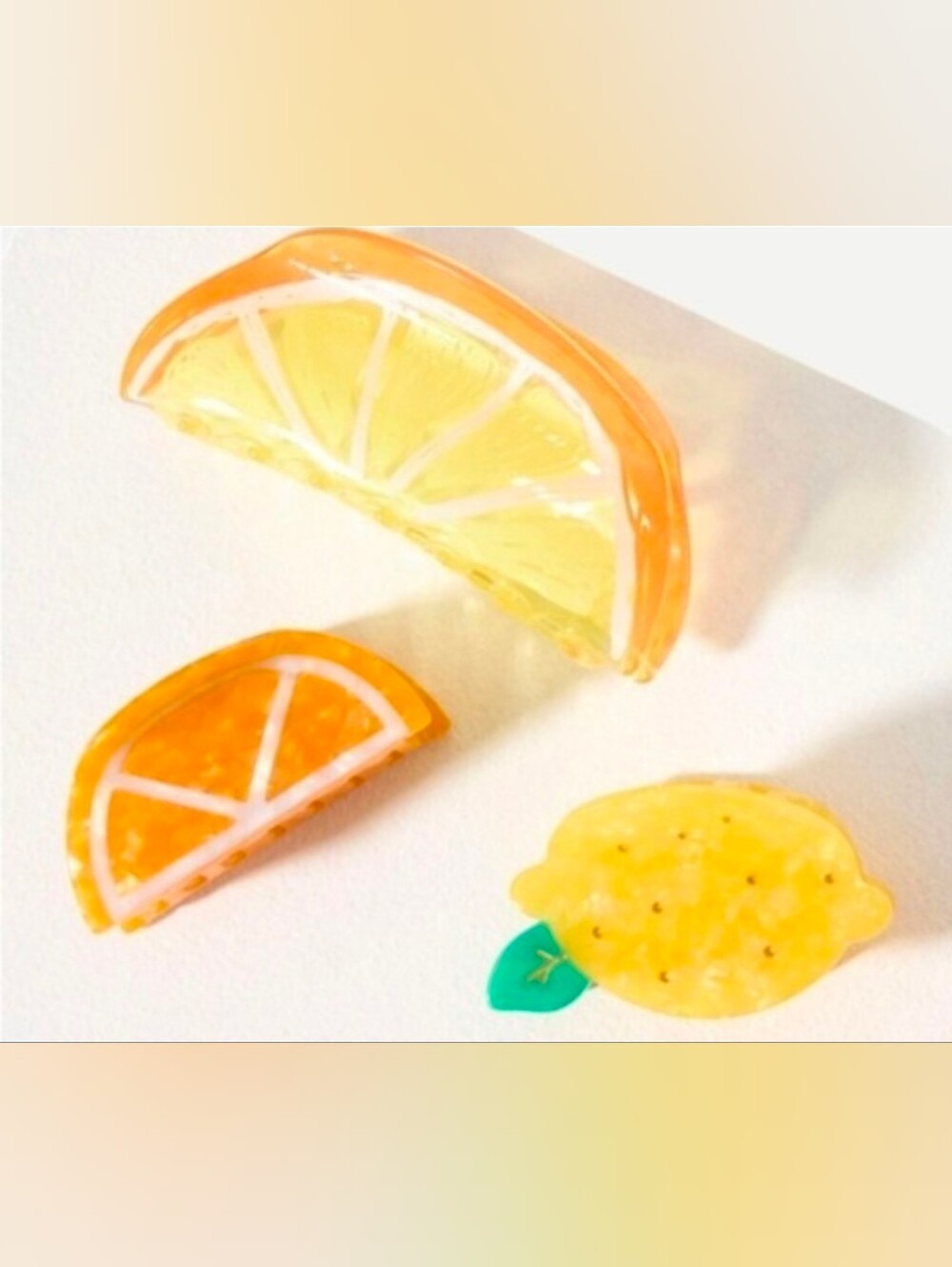 Anthro Fruit Icon Hair Claw Clips Set